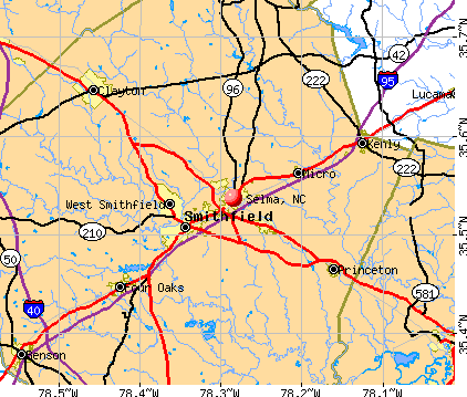 Selma, NC map
