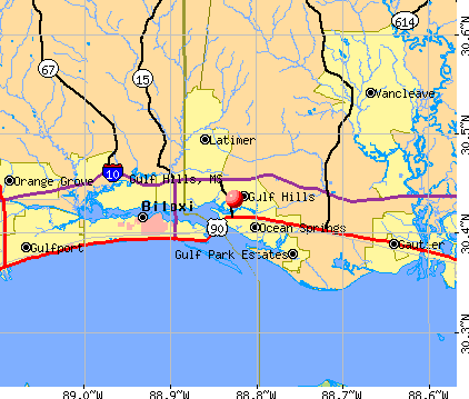 Gulf Hills, MS map
