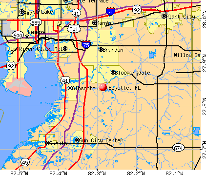 Boyette, FL map
