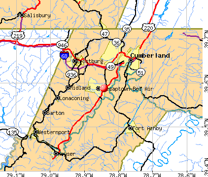 Cresaptown-Bel Air, MD map