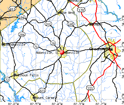 Abbeville, SC map
