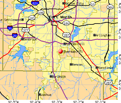 Everman, TX map