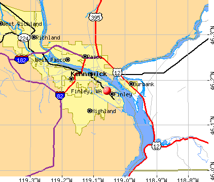 Finley, WA map