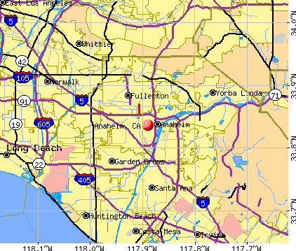 Anaheim, CA map