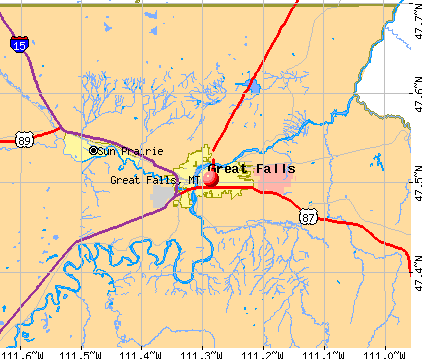Great Falls, MT map