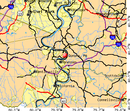 Donora, PA map