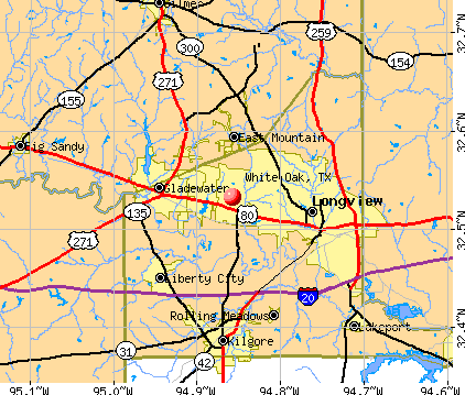 White Oak, TX map