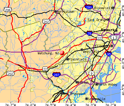 Watchung, NJ map