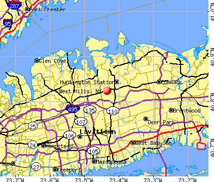 West Hills, NY map