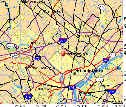 Wyndmoor, PA map