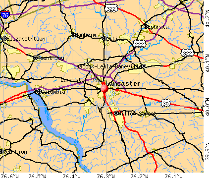 Lancaster, PA map