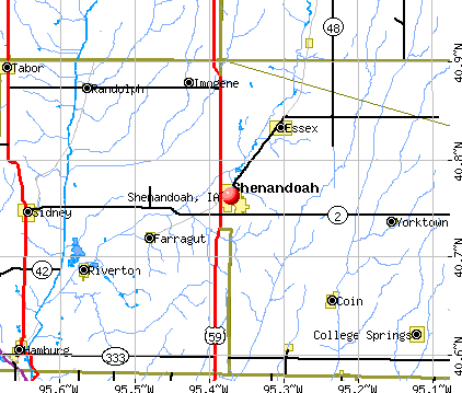 Shenandoah, IA map