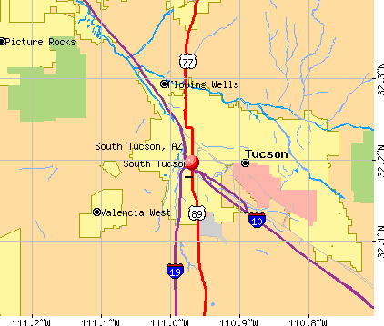 South Tucson, AZ map