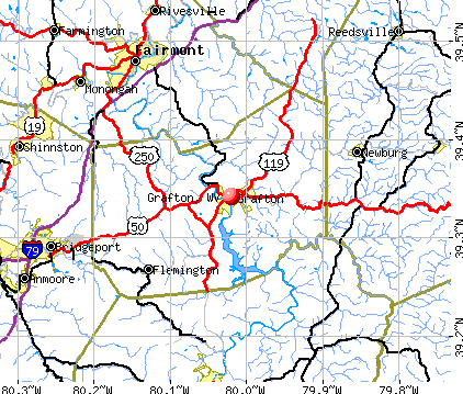 Grafton, WV map