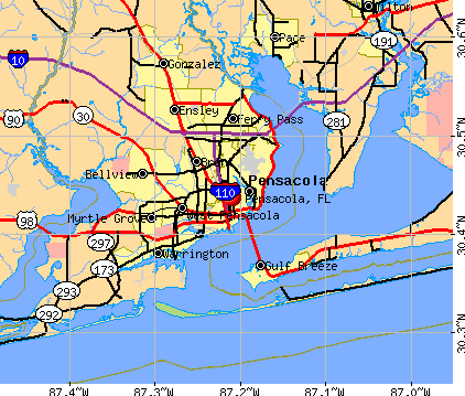 Pensacola, FL map