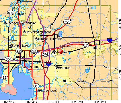 Seffner, FL map
