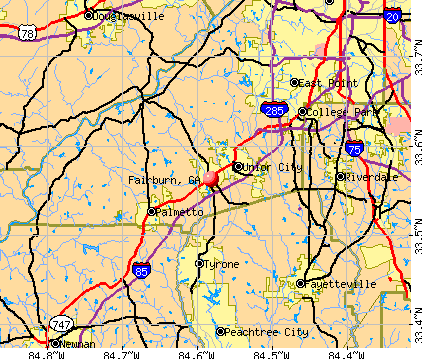 Fairburn, GA map