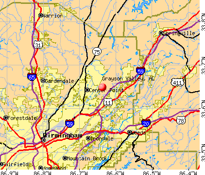 Grayson Valley, AL map