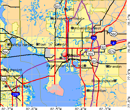 Tampa, FL map