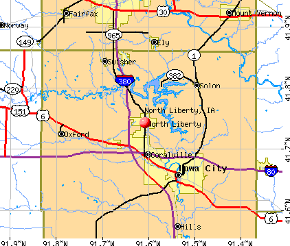 North Liberty, IA map