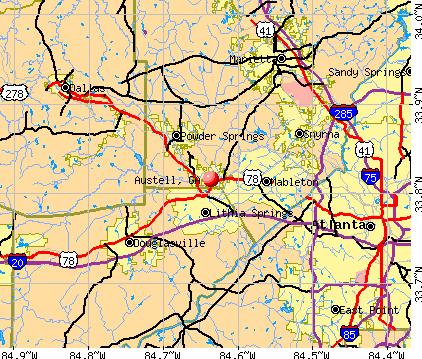 Austell, GA map