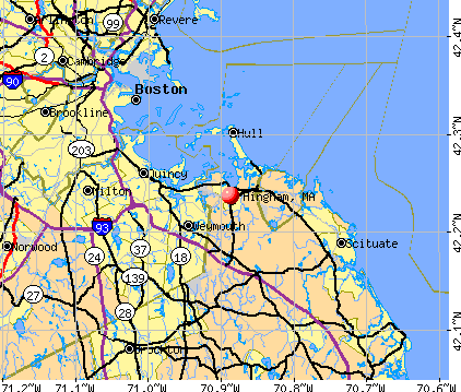 Hingham, MA map