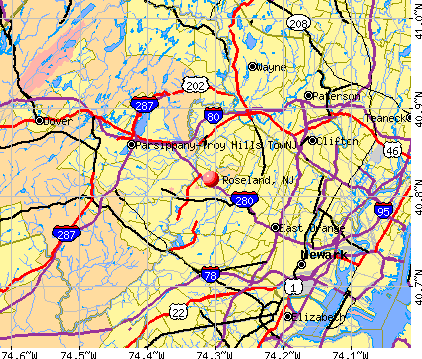 Roseland, NJ map