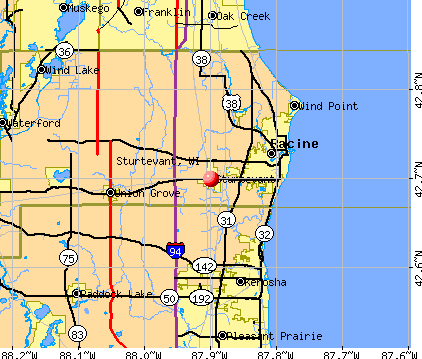 Sturtevant, WI map