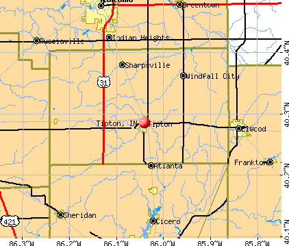 Tipton, IN map