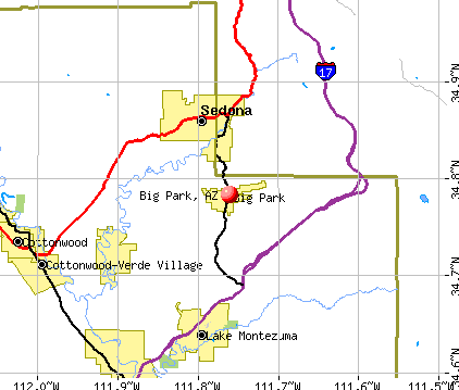Big Park, AZ map