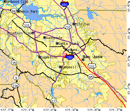 Burbank, CA map