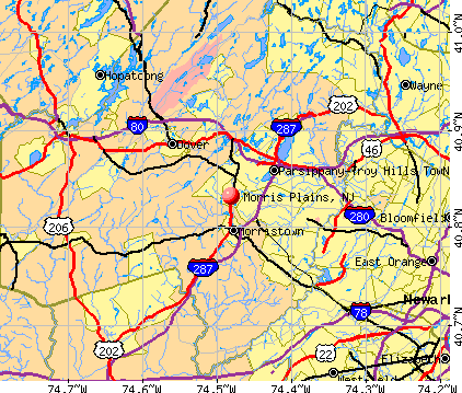 Morris Plains, NJ map
