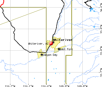 Whiteriver, AZ map