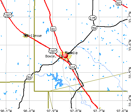 Bowie, TX map