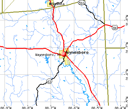 Waynesboro, MS map