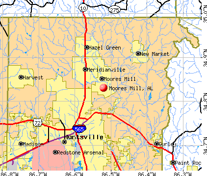 Moores Mill, AL map