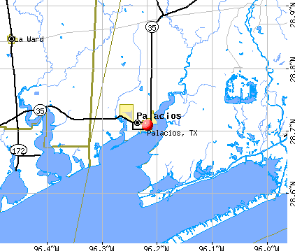 Palacios, TX map