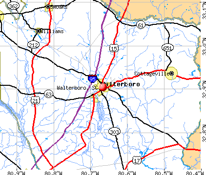 Walterboro, SC map