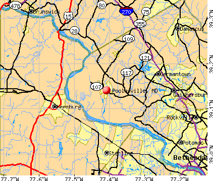 Poolesville, MD map