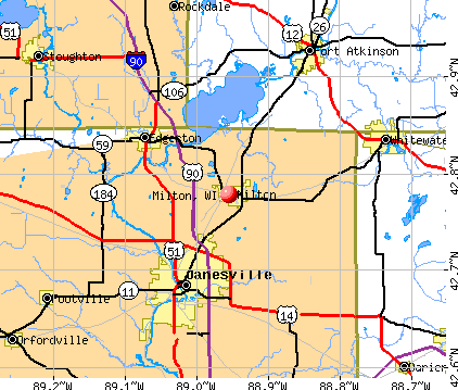 Milton, WI map