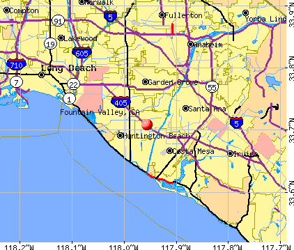 Fountain Valley, CA map