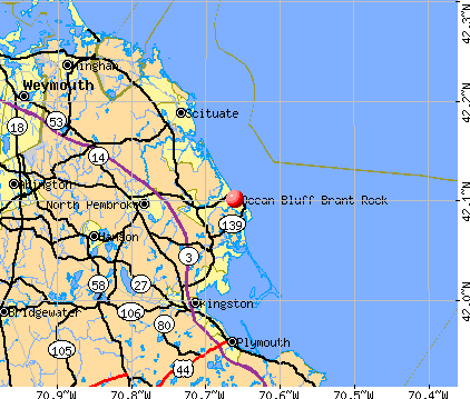 Ocean Bluff-Brant Rock, MA map