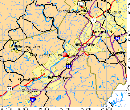 West Pittston, PA map