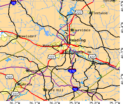 Shillington, PA map