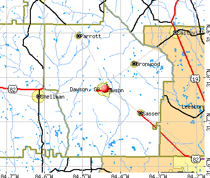 Dawson, GA map