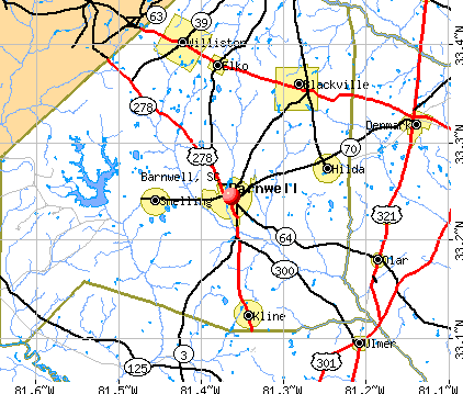 Barnwell, SC map