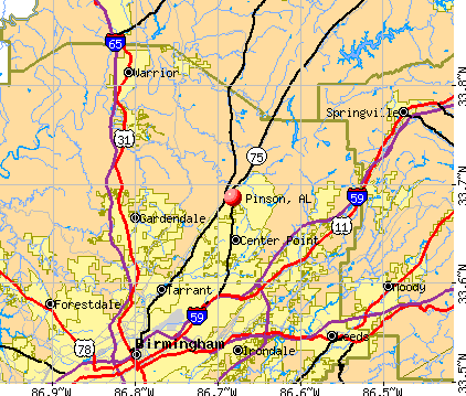 Pinson, AL map