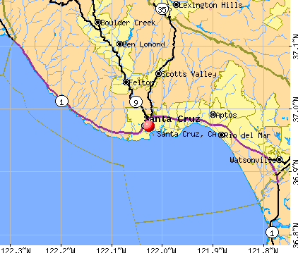 Santa Cruz, CA map