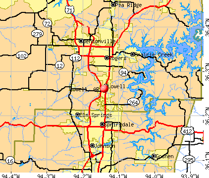 Lowell, AR map