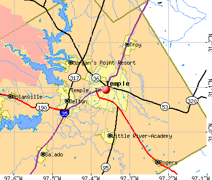 Temple, TX map